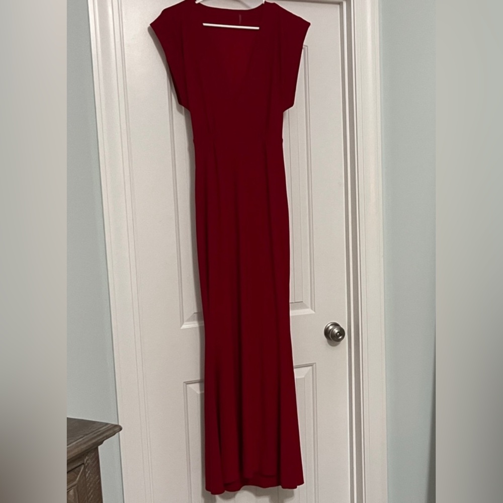 Norma Kamali Long Sleeve Red Dress